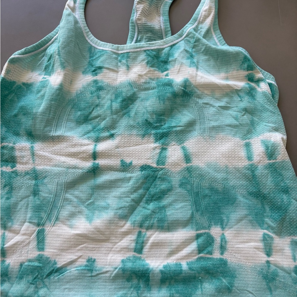 Lululemon Tie-Dye Tank Top in Teal and White